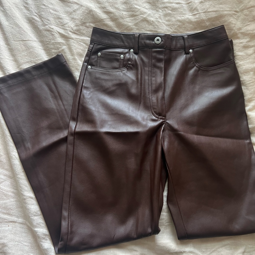 7 For All Mankind leather trouser